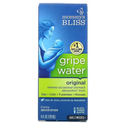 Mommy's Bliss, Gripe Water for Babies with Gas, водичка від коліків, для немовлят від 2 тижнів, 120 мл