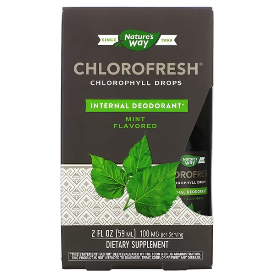 Nature's Way, Chlorofresh, краплі з хлорофілом, зі смаком м’яти, 59 мл 