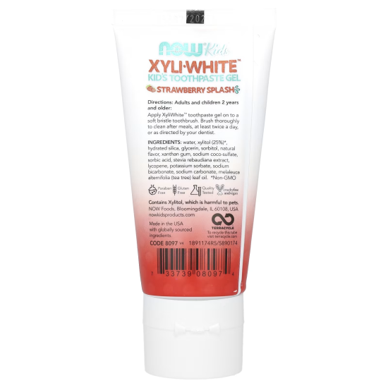 Now, Хyli-White kids, зубна паста для дітей, смак ягоди, 85 г