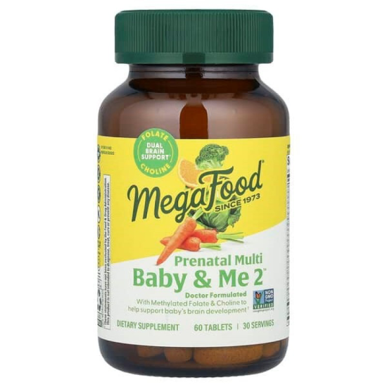 MegaFood Baby&Me2, харчова добавка для вагітних, підтримують здоров'я дитини, 60 шт 