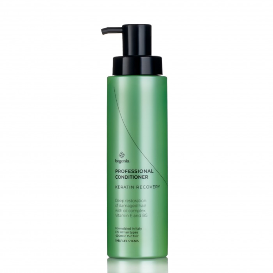 Bogenia Кeratin, Професійний безсульфатний кондиціонер, кератинове відновлення, 400 мл
