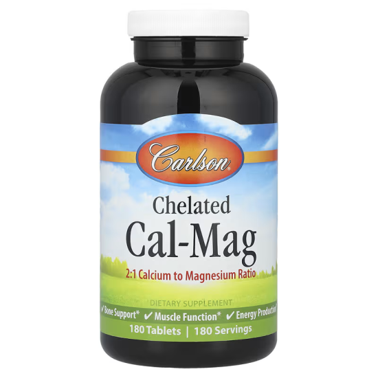 Carlson, Cal- Mag chelated, Кальцій і магній у хелатній формі, 60 таб