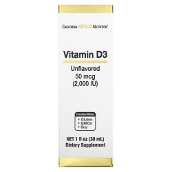 California Gold Nutrition, Vitamin D3 2000 МО, рідкий вітамін Д3, 30 мл