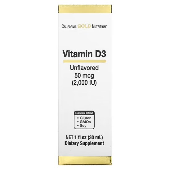 California Gold Nutrition, Vitamin D3 2000 МО, рідкий вітамін Д3, 30 мл
