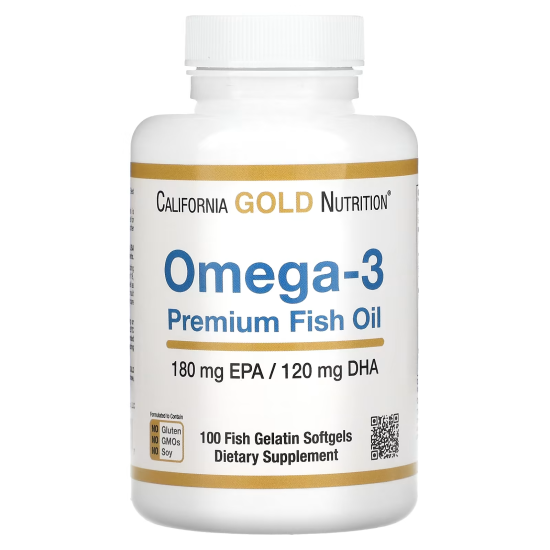 Omega-3 Premium Fish Oil, California Gold Nutrition, Омега-3 від Каліфорнії, 1100мг, 100 капсул