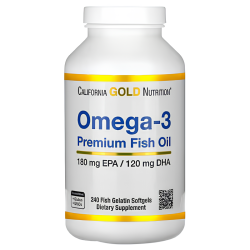 California Gold Nutrition, Omega-3 Premium Fish Oil, Омега-3, 240 кап