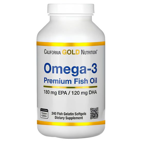 California Gold Nutrition, Omega-3 Premium Fish Oil, Омега-3, 240 кап