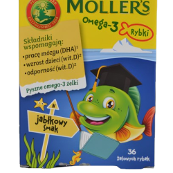 Moller's Omega-3 Fish, Моллерс рибки, яблуко, 36 шт