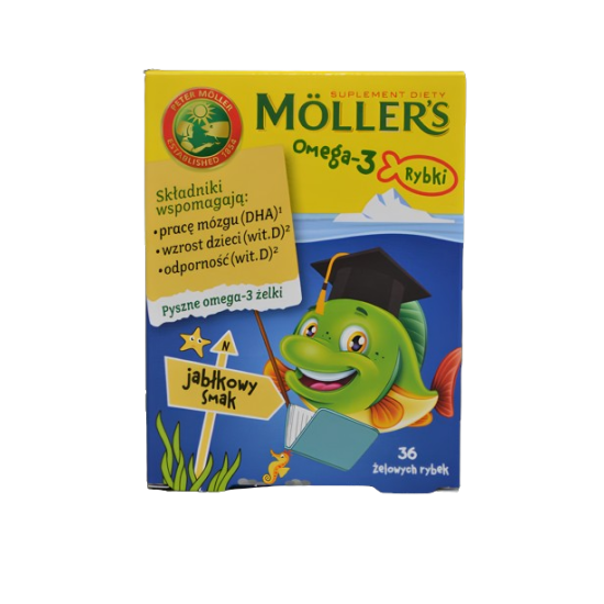 Moller's Omega-3 Fish, Моллерс рибки, яблуко, 36 шт