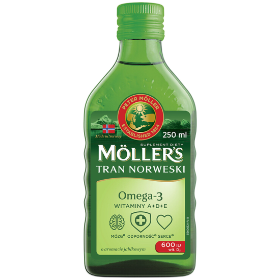Mollers Tran Norwegian Gold, Риб'ячий жир, Омега 3, яблуко, 250 мл