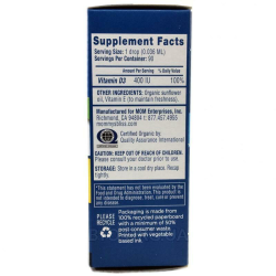 Mommy's Bliss, Vitamin D3 Organic Drops Newborn, вітамін Д3 для дітей з народження в краплях, 3.24 мл