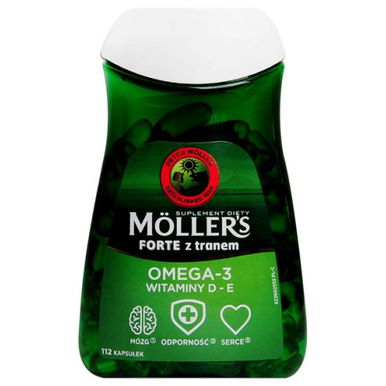 Möller‘s omega-3 forte z tranem, омега 3, молерс, 112 капсул