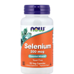 NOW, Selenium, Селен без дріжжів, 200 мг, 90 капсул