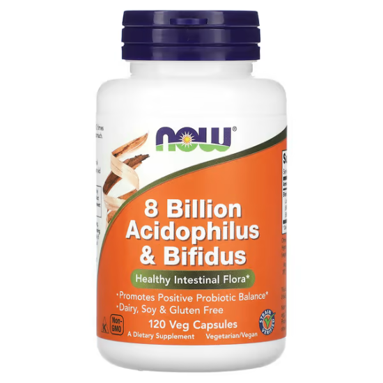 NOW Foods, 8 Billion Acidophilus&Bifidus, пробіотик, 60 шт