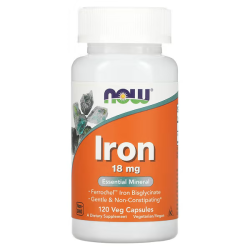 NOW, Iron, Залізо,18 мг, 120 капсул