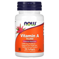 NOW, Vitamin A, вітамін A, 10 000 МО, 100 капсул