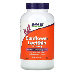 NOW, Sunflower Lecithin, Соняшниковий лецитин, 1200 мг, 200 кап