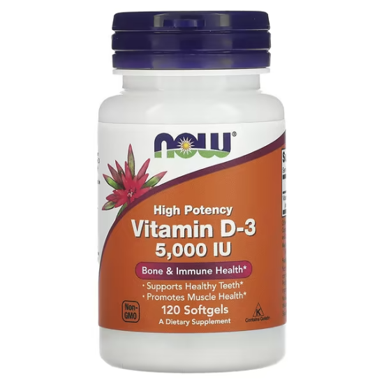 Now, Vitamin D3, 5000 МО, вітамін D3, 120 шт