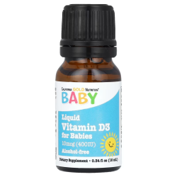 California Gold Nutrition, Vitamin D3 kids, 400МО, вітамін Д3 для дітей з народження в краплях, 10 мл, 