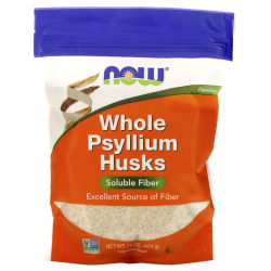 NOW, Whole Psyllium Husks, Лушпиння подорожника, порошок, 454 г