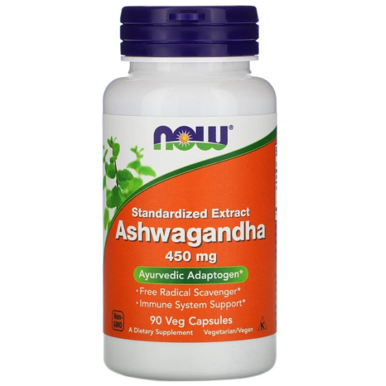Now Foods, Ashwagandha, Ашваганда, 450 мг, 60 капсул