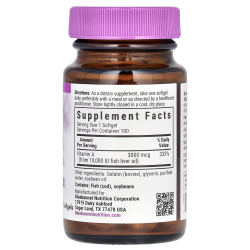 Bluebonnet, Vitamin A,  3000 мкг (10 000 МО),  вітамін А, 100 капсул,