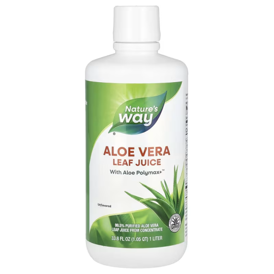 Nature's Way, Aloe Vera, сік із листя алое вера, з нейтральним смаком, 1 л