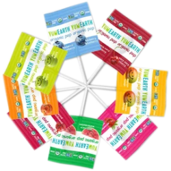 YumEarth organic pops, Льодяники органічні на паличці з вітаміном С, смак асорти, 1 шт, 6 г