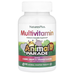 NaturesPlus, Multivitamin Animal Gold, жувальні мультівітаміни з мікроелементами для дітей, смак асорті, 90 шт