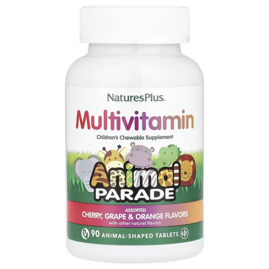 NaturesPlus, Multivitamin Animal Gold, жувальні мультівітаміни з мікроелементами для дітей, смак асорті, 90 шт