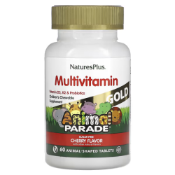 NaturesPlus, Multivitamin Animal Gold, жувальні мультивітаміни з мікроелементами для дітей, смак асорті, 60 шт