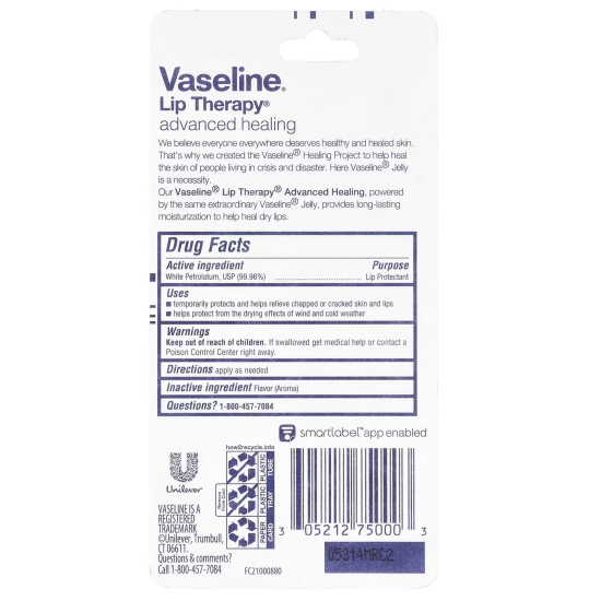 Vaseline, Lip Therapy, Advanced Healing, Lip Protectant,  Бальзам для губ, 10г