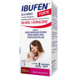Ibufen Forte 3+, Ібуфен дитячий Форте зі смаком полуниці 200 мг/5 мл по 100 мл 