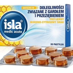 Isla Medic Acute, ісла для горла, пастилки з медом та цитрусом, 20 шт