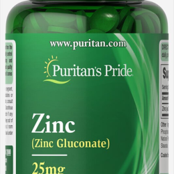 Puritan's pride, Zinc, Глюконат цинку, 25 мг, 100 шт