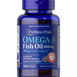 Puritan's Pride, Omega-3 Fish Oil, Омега-3 риб'ячий жир, 1000 мг (300 мг активного омега-3), 100 капсул