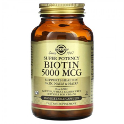 Solgar, Biotin, біотин 5 000 мг, 100 капсул