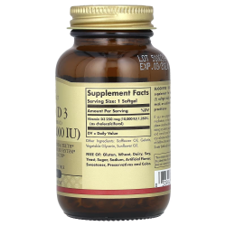 Solgar, Vitamin D, вітамін Д3, 10000 МО, 120 шт