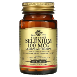 Solgar, Selenium L-Selenomethianine, Селен бездріжджовий, 100 мкг 100 таб