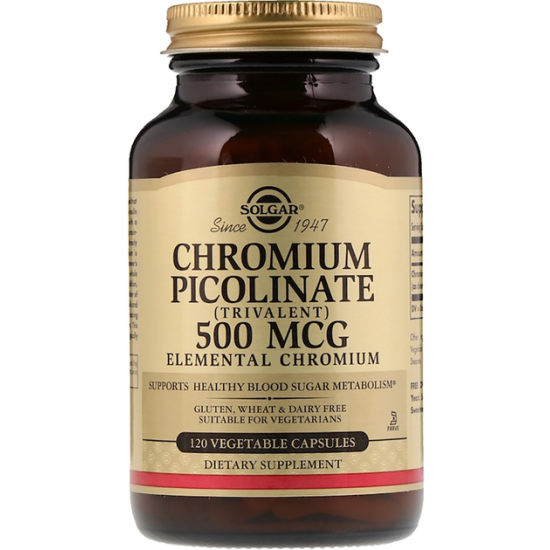 Solgar, Chromium Picolinate, Хром піколінат, 500 мкг, 120 кап.