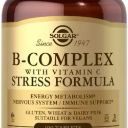 Solgar, B-Complex Stress Formula with Vitamin C, 100 табл