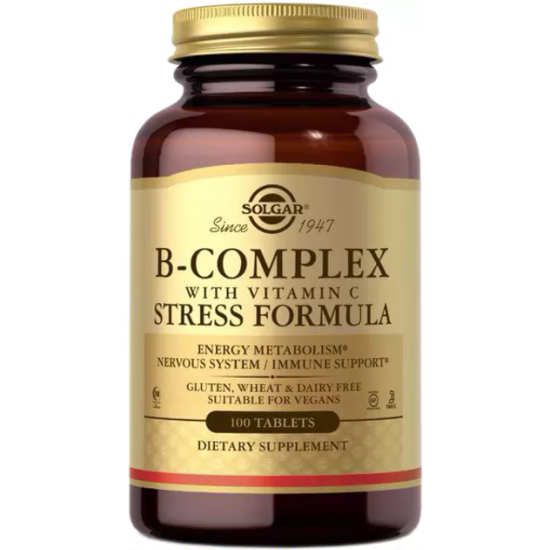 Solgar, B-Complex Stress Formula with Vitamin C, 100 табл