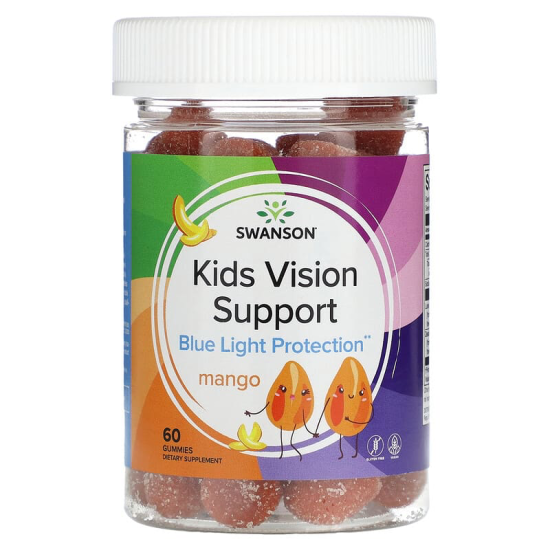 Swanson, Kids Vision Support, Підтримка Зору для Дітей, смак манго, 60 шт