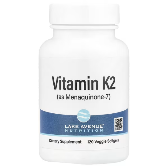  Lake Avenue Nutrition, Vitamin  K-2, вітамін К2,  (у вигляді менахінону-7), 50 мкг, 120 капсул