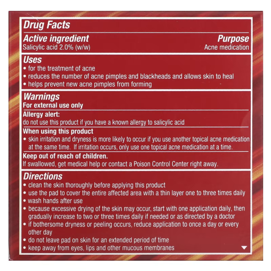 Stridex MAX, Single-Step, Контроль акне, від вугрів, від прищів, без спирту, 55 шт