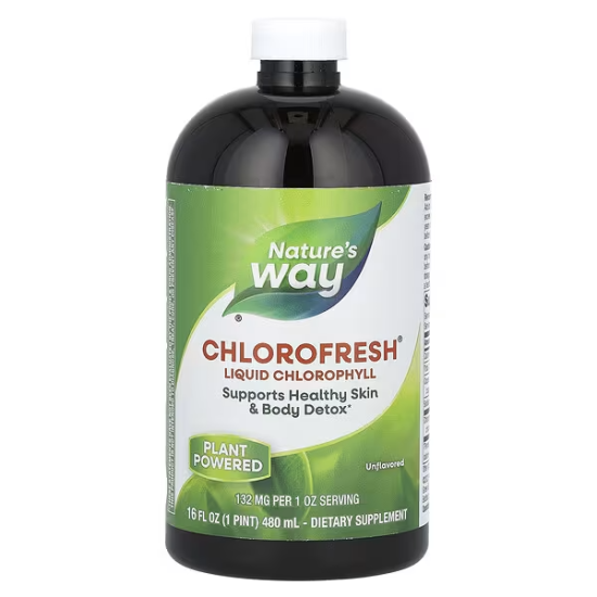Nature`s Way, Chlorofresh,  Рідкий хлорофіл, без смакових добавок, 480 мл