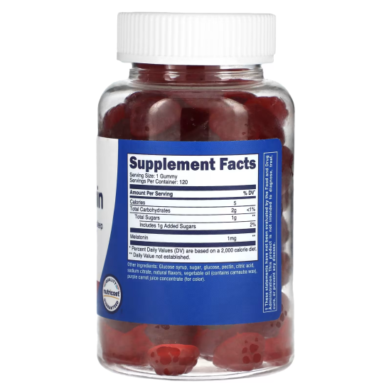 Nutricost, Melatonin kids, Мелатонін для дітей, жувальні цукерки для сну, 1 мг, 120 шт