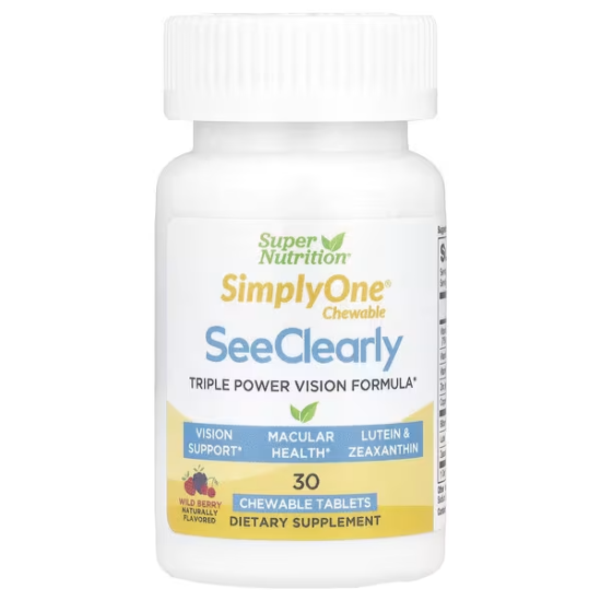 Super Nutrition, See Clearly, вітаміни для очей, потрійний засіб для зору, 30 жув таб