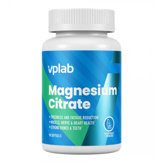 VPlab, Magnesium Citrate, магній цитрат, 90 капс