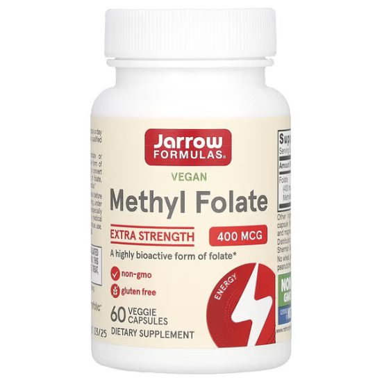 Jarrow Formulas, Methyl Folate, фолієва кислота,  посилена дія, 400 мкг, 60 капсул